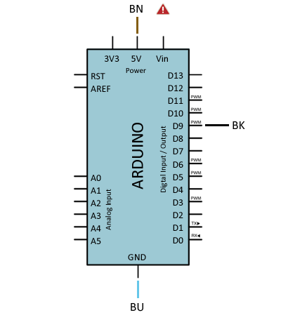 Conectamos el conductor negro a una entrada digital cualquiera de Arduino